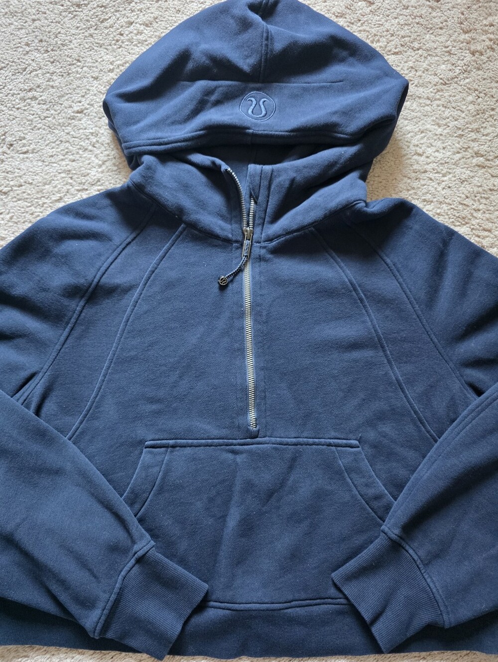Lululemon Scuba Oversized Half Zip Hoodie Navy Blue Women's Sweatshirt Size M/L